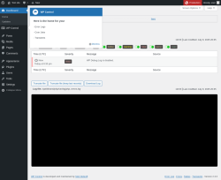 Page screenshot: WP Control ‹ Test site — WordPress