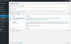 Page screenshot: Plugins &lsaquo; Test site &mdash; WordPress