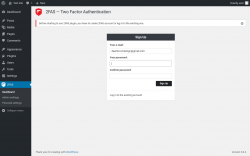 Page screenshot: 2FAS &rarr; Admin settings