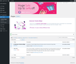 Page screenshot: Plugins &lsaquo; Test site &mdash; WordPress