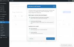 Page screenshot: Settings &rarr; 404 Solution
