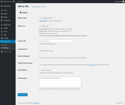 Page screenshot: 404 to 301 &rarr; 404 Settings