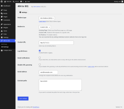 Page screenshot: 404 to 301 &rarr; 404 Settings