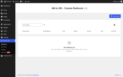 Page screenshot: 404 to 301