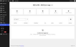 Page screenshot: 404 to 301 &rarr; 404 Logs