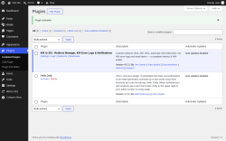 Page screenshot: Plugins &lsaquo; Test site &mdash; WordPress