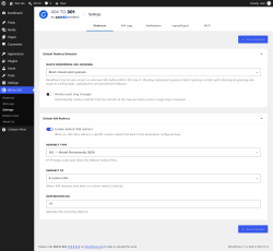 Page screenshot: 404 to 301 &rarr; Settings