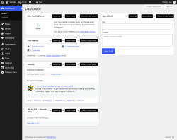 Page screenshot: Dashboard &lsaquo; Test site &mdash; WordPress