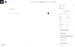 Page screenshot: Add Page &lsaquo; Test site &mdash; WordPress