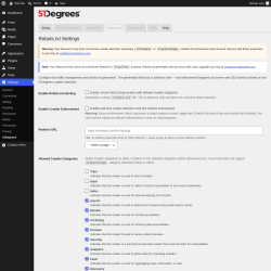 Page screenshot: Settings &rarr; 51Degrees &rarr; Robots.txt