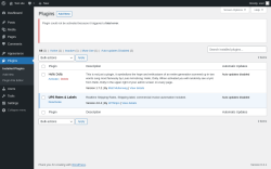 Page screenshot: Plugins ‹ Test site — WordPress