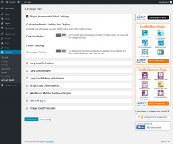 Page screenshot: Settings &rarr; a3 Lazy Load