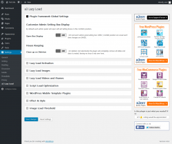 Page screenshot: Settings  &rarr; a3 Lazy Load