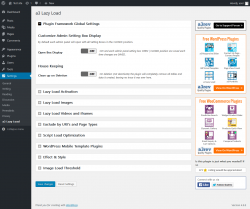 Page screenshot: Settings  &rarr; a3 Lazy Load
