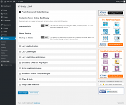 Page screenshot: Settings &rarr; a3 Lazy Load