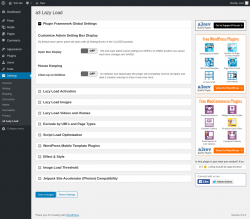Page screenshot: Settings &rarr; a3 Lazy Load