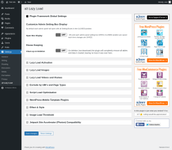 Page screenshot: Settings &rarr; a3 Lazy Load