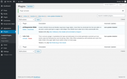Page screenshot: Plugins &lsaquo; Test site &mdash; WordPress