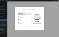 Page screenshot: Label Printing → Settings