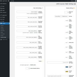 Page screenshot: Settings &rarr; Courses Table