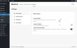 Page screenshot: aBlocks → Settings