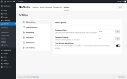 Page screenshot: aBlocks → Settings