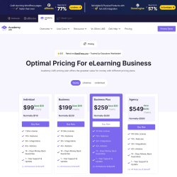 Page screenshot: Academy LMS →  Get Pro