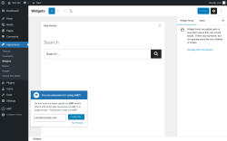Page screenshot: Widgets &lsaquo; Test site &mdash; WordPress