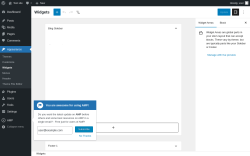 Page screenshot: Widgets &lsaquo; Test site &mdash; WordPress