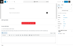 Page screenshot: Add New Page &lsaquo; Test site &mdash; WordPress