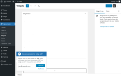 Page screenshot: Widgets &lsaquo; Test site &mdash; WordPress