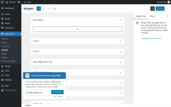 Page screenshot: Widgets &lsaquo; Test site &mdash; WordPress