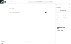Page screenshot: Add Page &lsaquo; Test site &mdash; WordPress