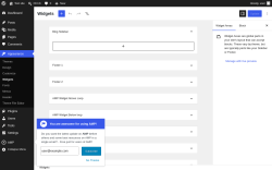 Page screenshot: Widgets &lsaquo; Test site &mdash; WordPress