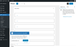 Page screenshot: Widgets ‹ Test site — WordPress