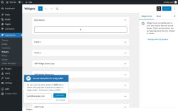 Page screenshot: Widgets &lsaquo; Test site &mdash; WordPress