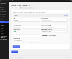 Page screenshot: Settings &rarr; Accelvia Connect &ndash; Floating CTA