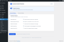 Page screenshot: Settings &rarr; Accelvia Protection