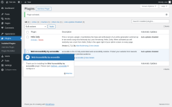 Page screenshot: Plugins &lsaquo; Test site &mdash; WordPress