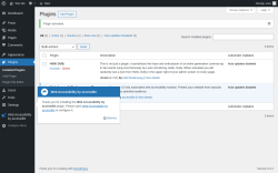Page screenshot: Plugins &lsaquo; Test site &mdash; WordPress