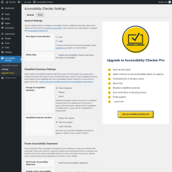 Page screenshot: Accessibility Checker → Settings