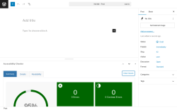 Page screenshot: Add Post ‹ Test site — WordPress