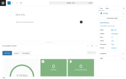 Page screenshot: Add Post ‹ Test site — WordPress