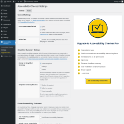 Page screenshot: Accessibility Checker → Settings
