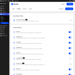 Page screenshot: OneTap &rarr; Modules