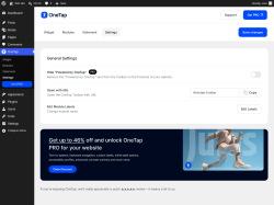 Page screenshot: OneTap &rarr; Settings