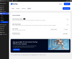 Page screenshot: OneTap &rarr; Settings