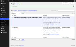 Page screenshot: Plugins &lsaquo; Test site &mdash; WordPress