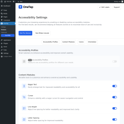 Page screenshot: OneTap &rarr; Modules