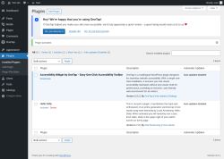 Page screenshot: Plugins &lsaquo; Test site &mdash; WordPress